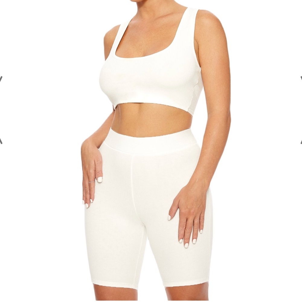 LAST ONE Naked Wardrobe Ribbed racerback short set - Picture 3 of 7